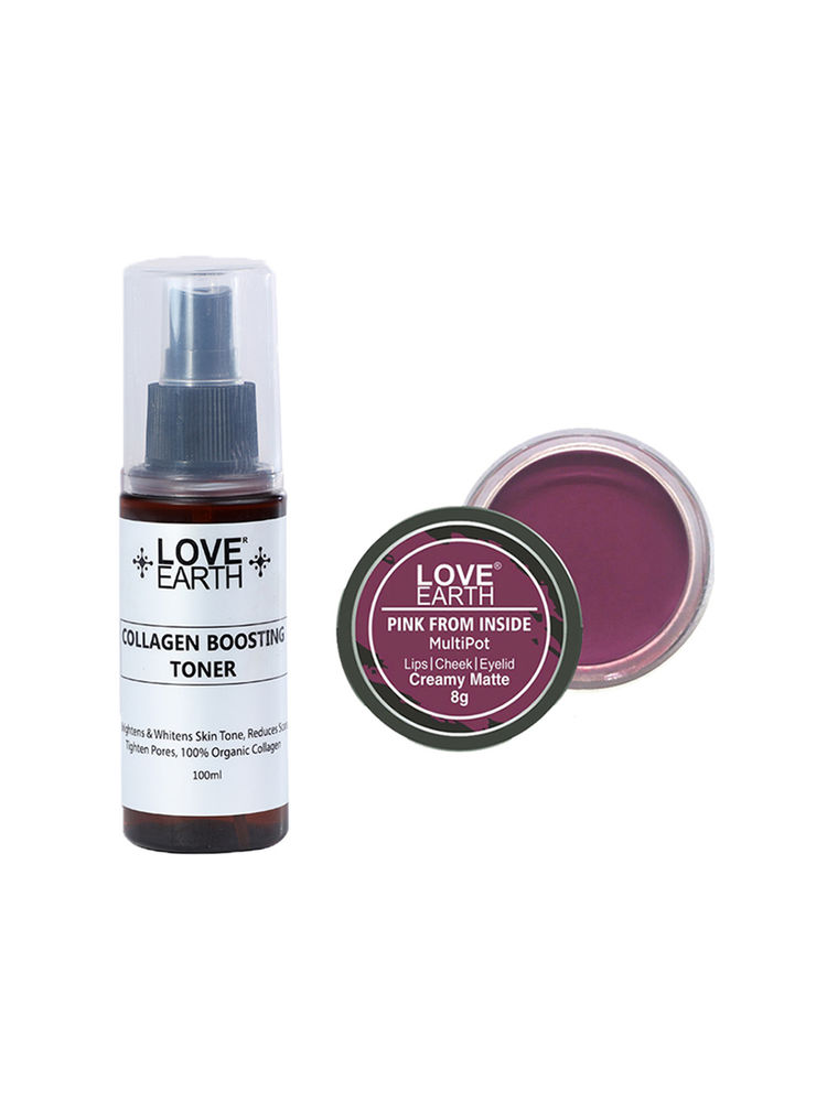 Love Earth Lip Tint & Cheek Tint Pink From Inside + Collagen Boosting Toner-picture-14