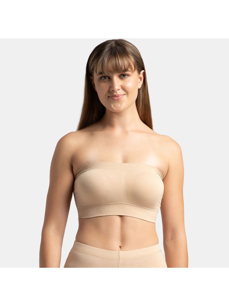 Jockey 1545 Women Wirefree Padded Micro Touch Nylon Elastane Bandeau Bra - Light Skin-picture-20
