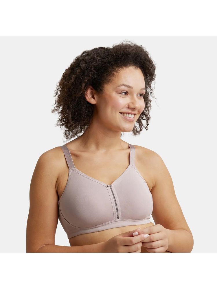 Jockey ES27 Wirefree Non Padded Super Combed Cotton Elastane Minimizer Bra - Mocha-picture-28
