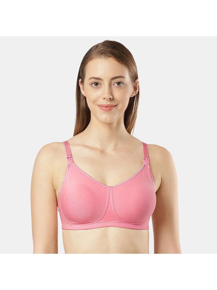 Jockey ES08 Wirefree Non Padded Cotton Elastane Full Coverage Nursing Bra - Rose Wine