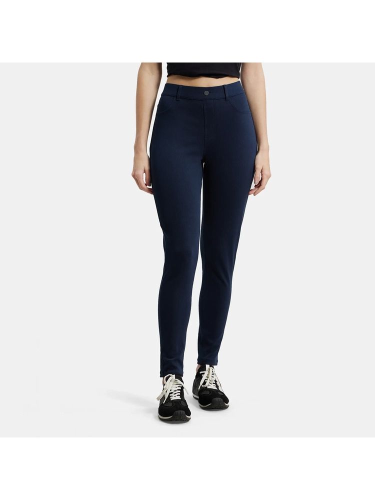 Jockey IW16 Women Super Combed Cotton Elastane Slim Fit Jeggings - Navy Blazer-picture-10