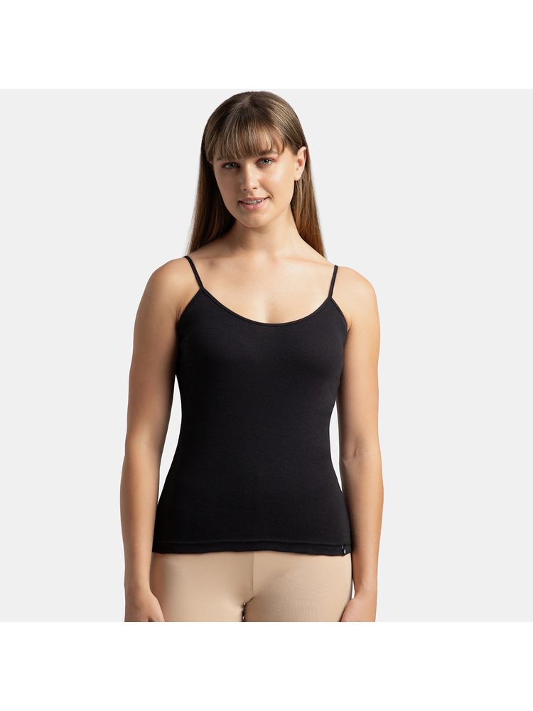 Jockey 1487 Women Super Combed Cotton Rib Camisole - Black