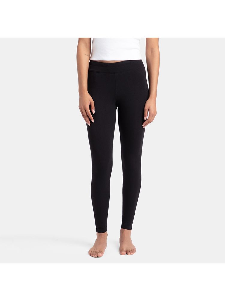 Jockey AA01 Women Super Combed Cotton Elastane Yoga Pants - Black