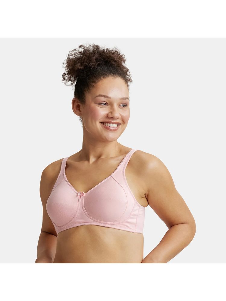 Jockey ES13 Wirefree NonPadded Cotton Elastane Full Coverage Plus Size Bra-Candy Pink