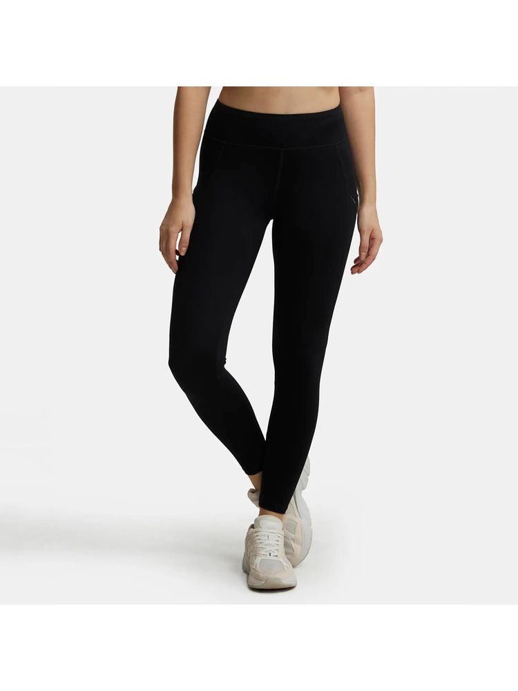 Jockey MW12 Women Tactel Microfiber Elastane Active Wear Leggings - Black-picture-10