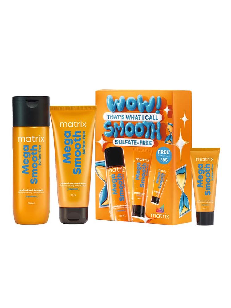 Matrix Mega Smooth Sulfate-Free Combo For Gentle Cleansing & Bond Repair With Free Mini Liquid Mask-image-39