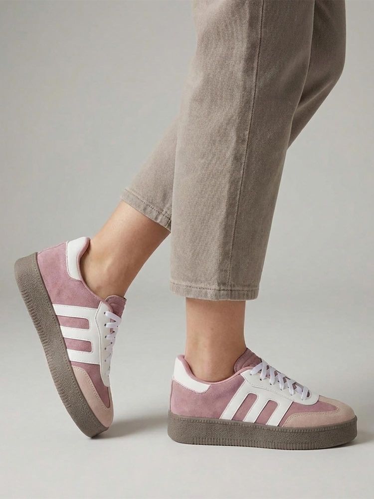 Shoetopia Women Peach Sneakers-image-18