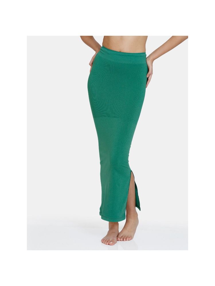 Zivame Seamless All Day Mermaid Saree Shapewear With Removable Drawcord - Green Green-picture-13