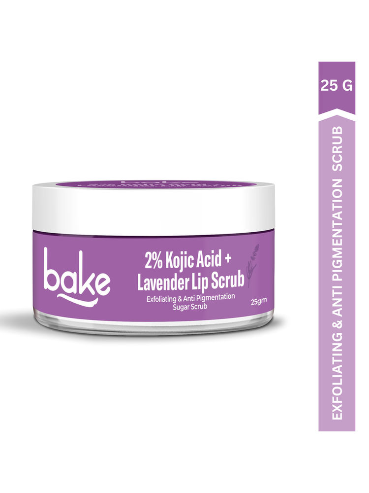 BAKE 2% Kojic Acid Lavender Lip Scrub for Dark Lips. & Pigmentation