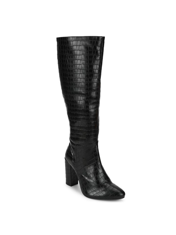 Truffle Collection Black Animal Print Boots-image-23