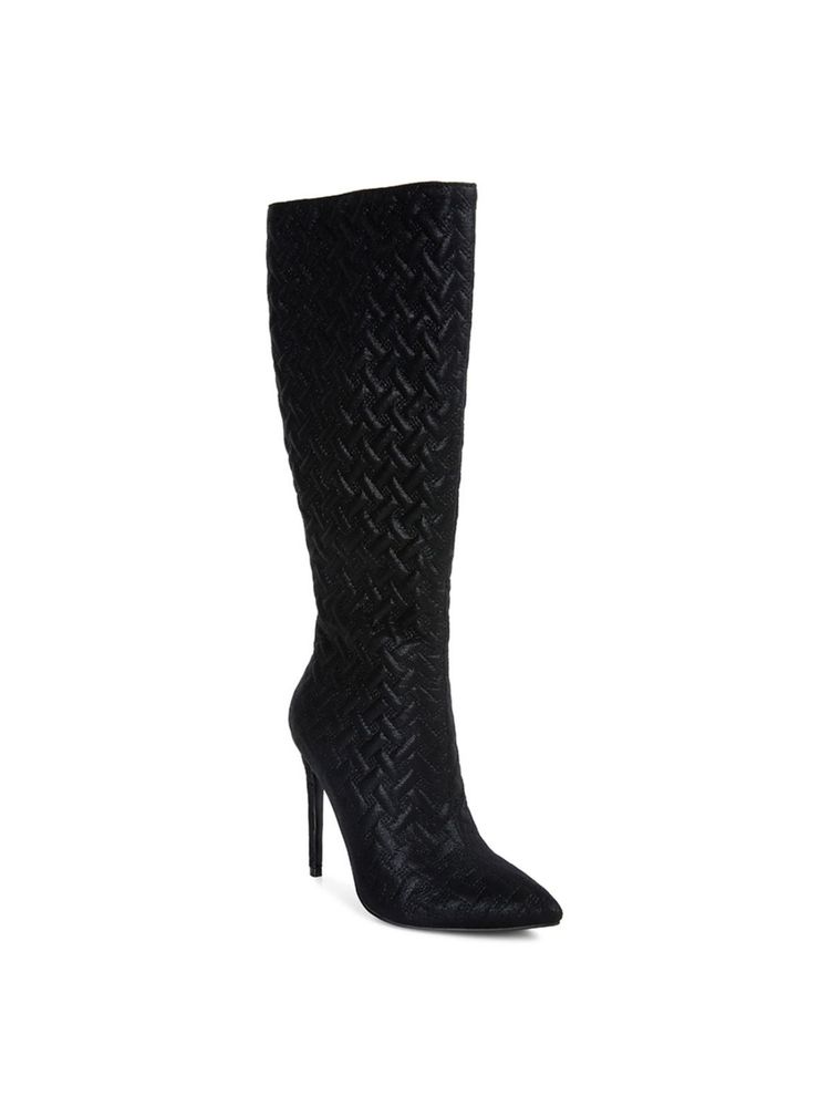 London Rag Quilted Black Boots-image-35