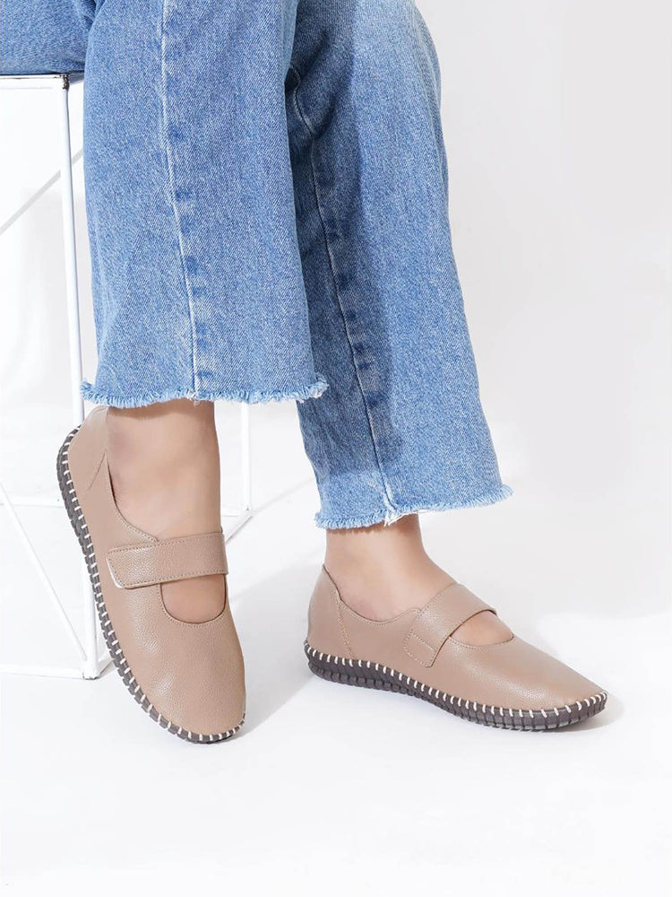 Sherrif Shoes Women Tan Casual Solid Ballerinas-image-20