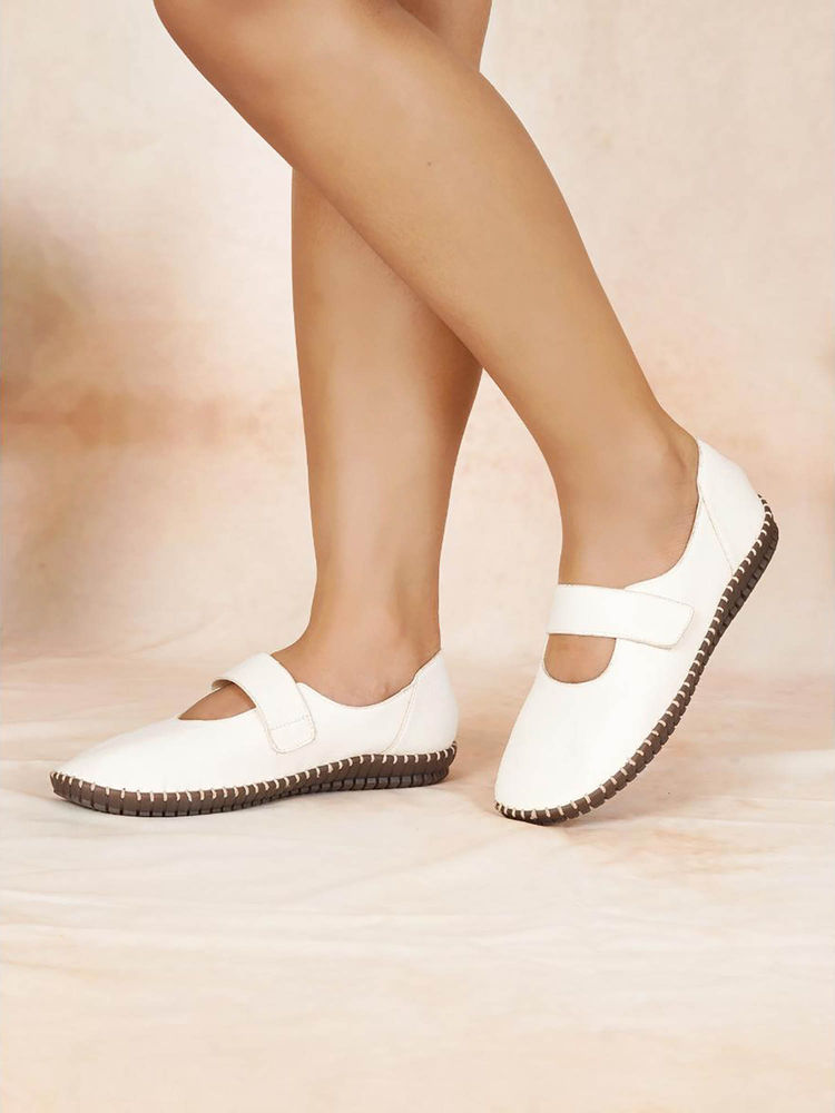 Sherrif Shoes Women White Casual Solid Ballerinas-image-44