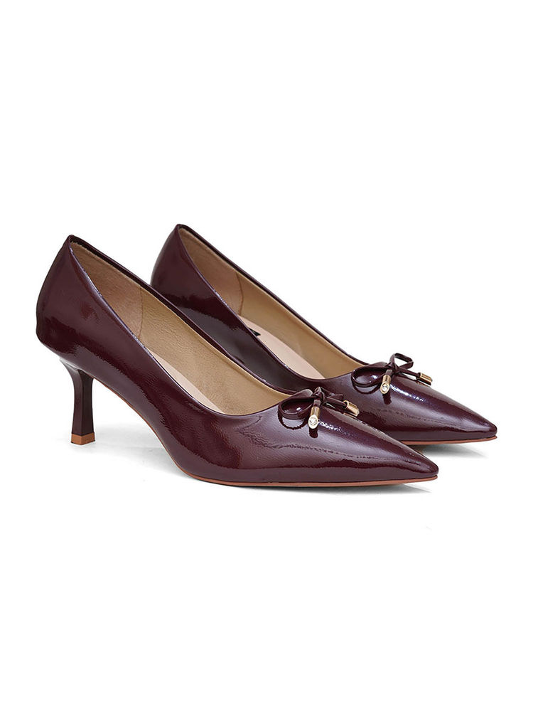 Sherrif Shoes Maroon Casual Solid Pumps-picture-13