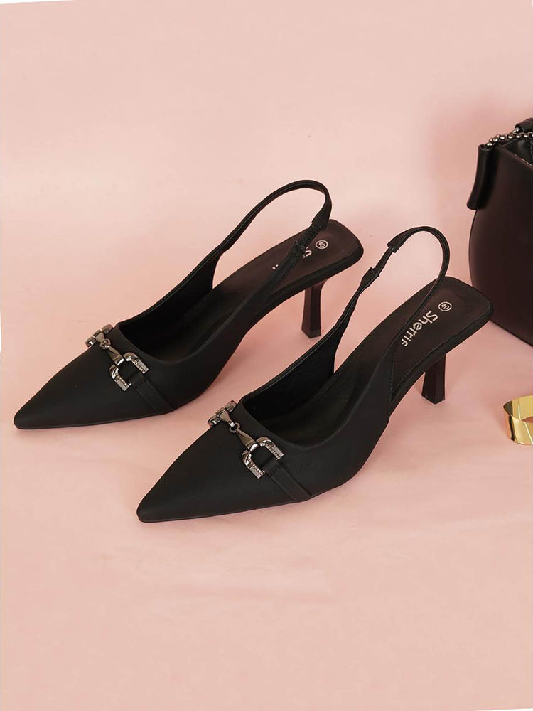 Sherrif Shoes Womens Stiletto Heel Sandals for Elegant Everyday Style - Black-image-45