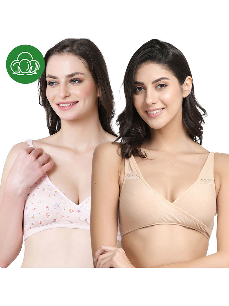 Inner Sense Organic Cotton Antimicrobial Sleeping-Feeding Bra (Pack of 2)-picture-26