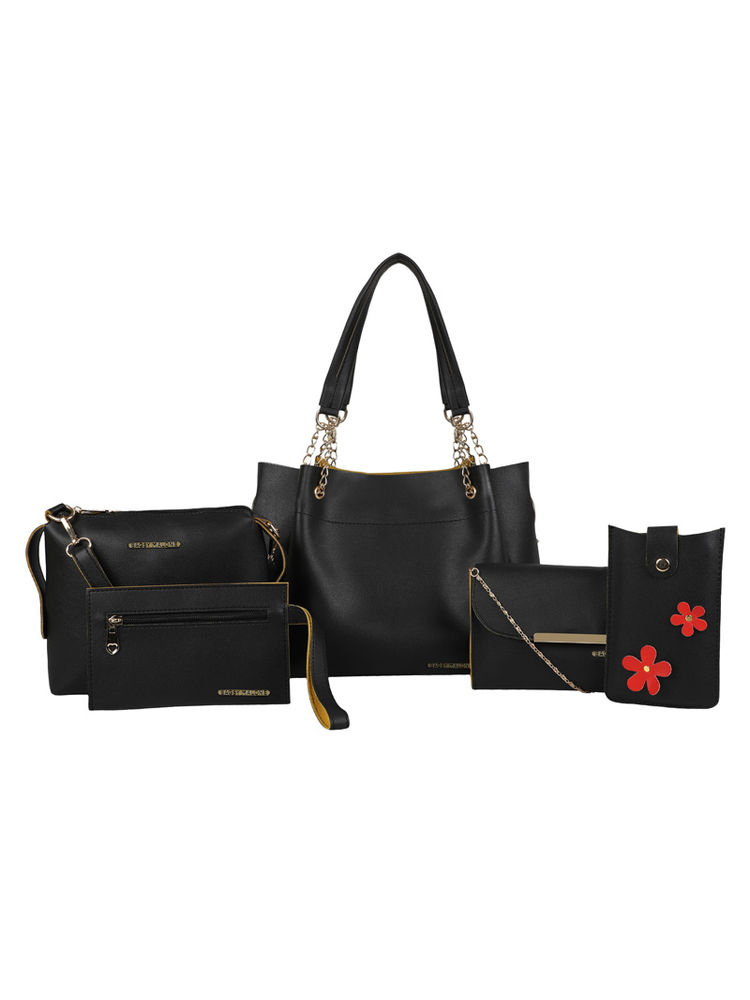 Bagsy Malone Black Women Tote Combo Set Of 5-image-22