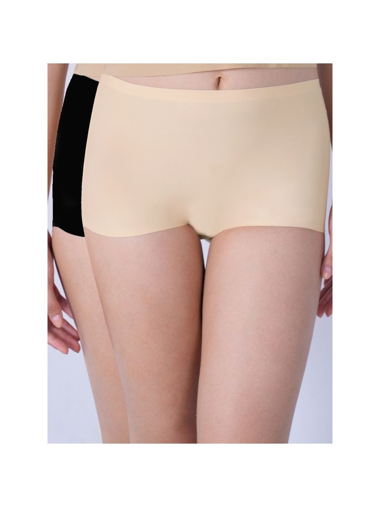 SOIE Women Seamless Mid Waist Full Coverage Boy Shorts with No Visible Panty Line (Pack of 2)-picture-22
