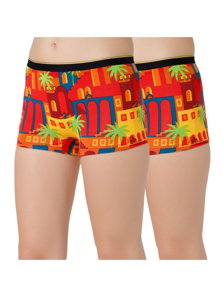 Bummer Womens Printed Micro Modal Boyshorts Panties Combo (Pack of 2)-image-1