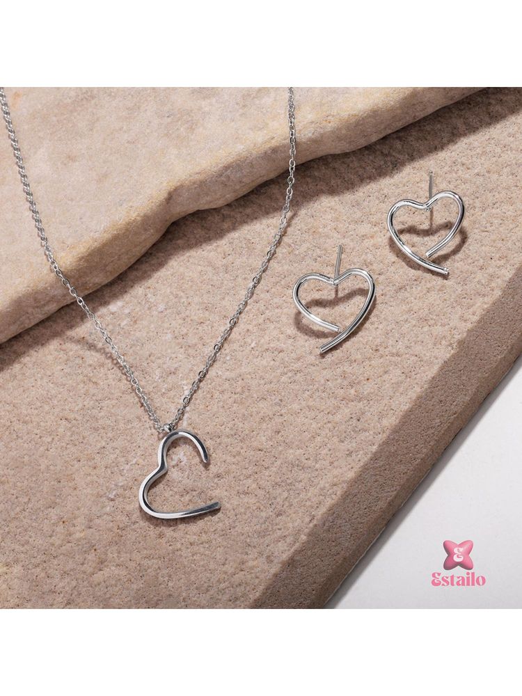 ESTAILO FASHION Silver Minimal Jewellery Set-image-42