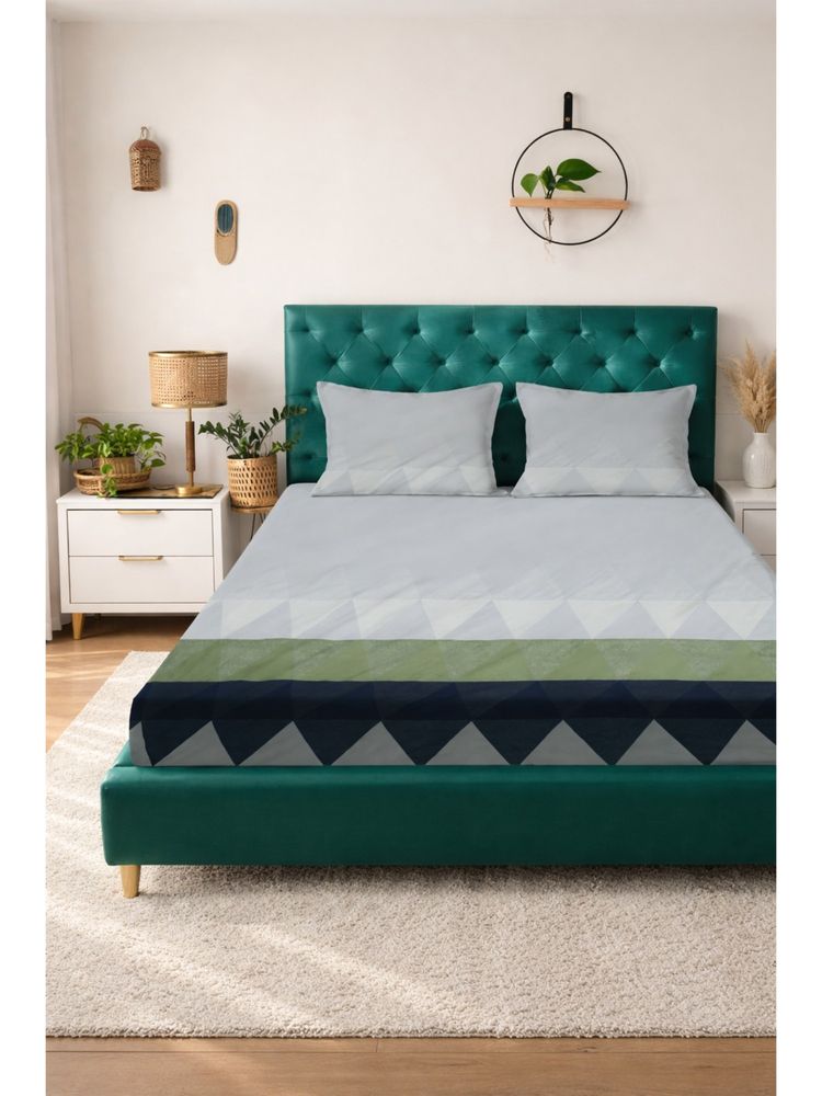 BAJO'S Multi-Color Cotton Fitted Bedsheet (King)-image-27