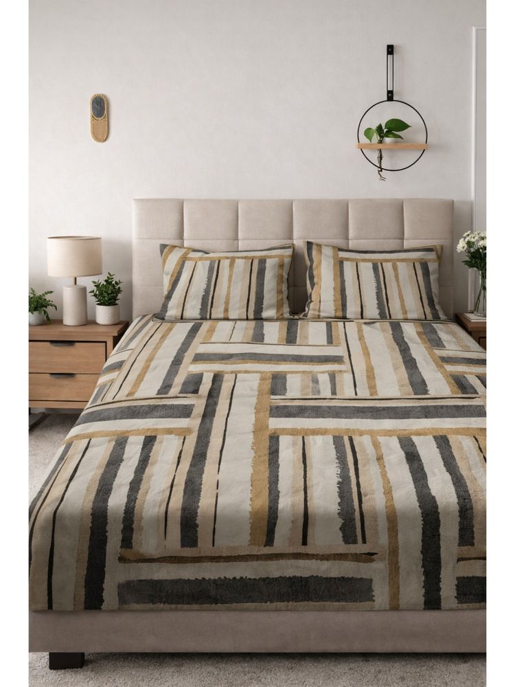BAJO'S Multi-Color Cotton Abstract Fitted Bedsheet (King)-picture-28