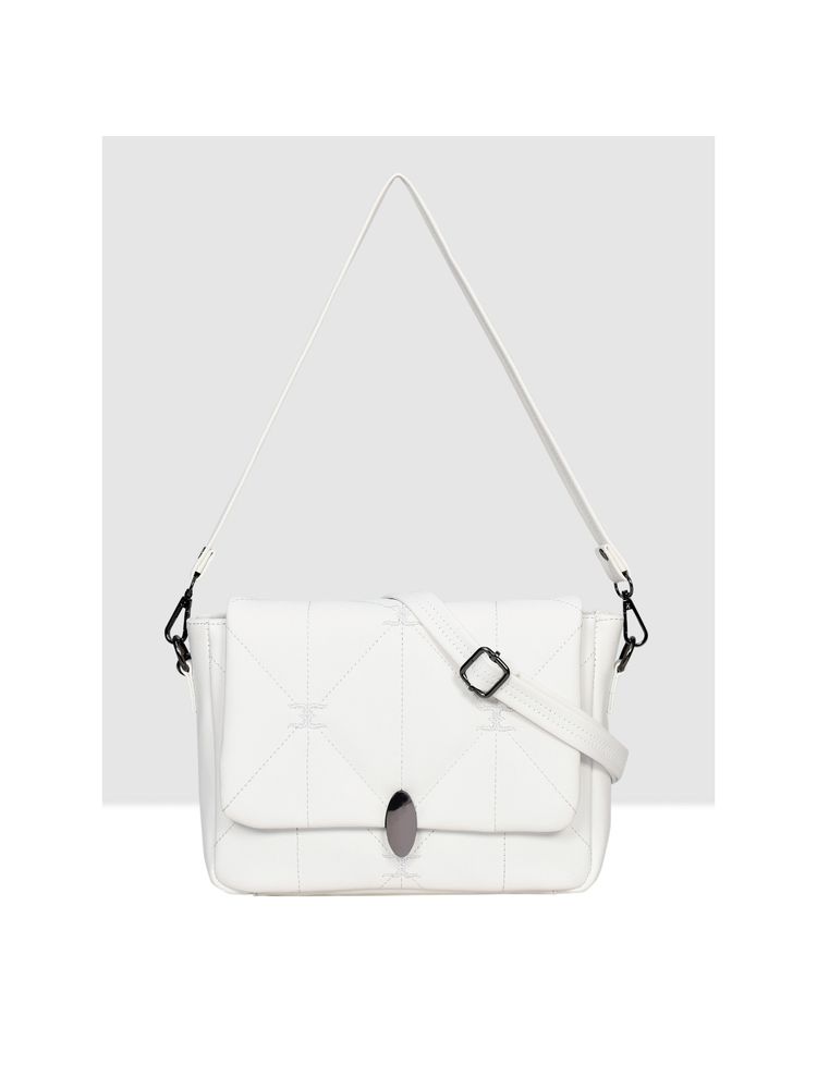 ESBEDA White Colour Embroidered Sling Bag with Detachable Strap for Women-picture-38