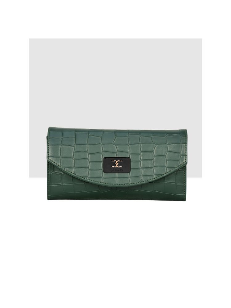 ESBEDA Green Colour Croco Embossed Wallet for Women-picture-25