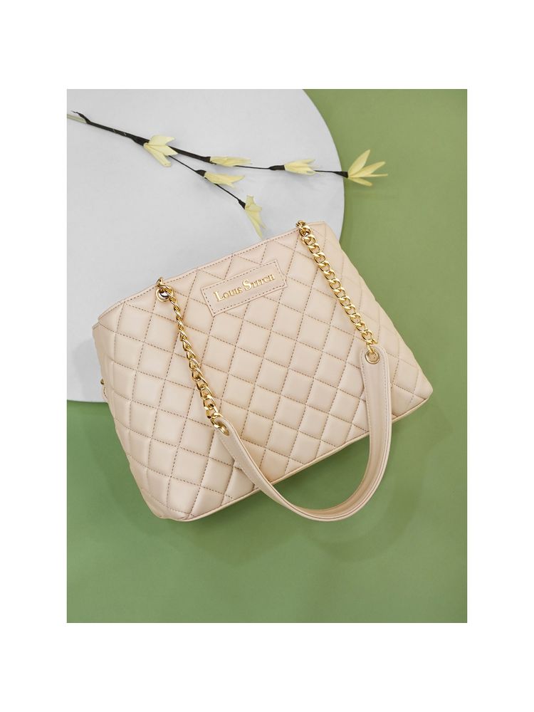 Louis Stitch Stylish Beige Ladies Shoulder Bag for Women-picture-27