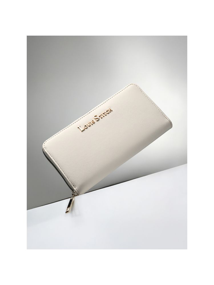 Louis Stitch Stylish White Wallet for Women with Zipper Closure-picture-14