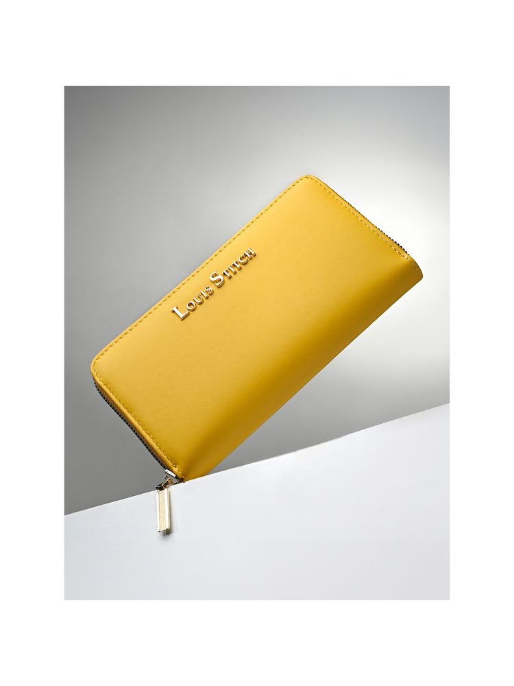 Louis Stitch Stylish Yellow Wallet for Women with Zipper Closure-picture-18