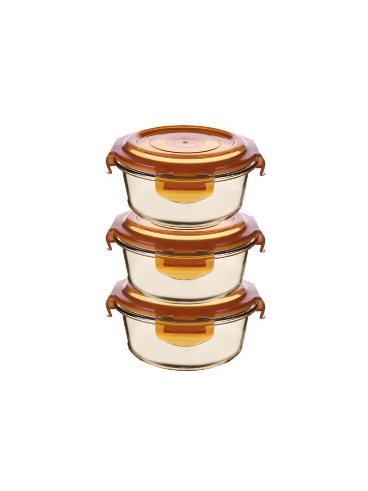 UMAI Borosilicate Glass Container with PP Lid-Round Amber-picture-26