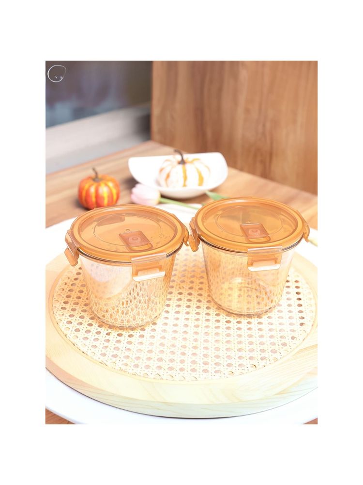 UMAI Borosilicate Glass Jar with PP Lid Amber 610Ml-picture-16