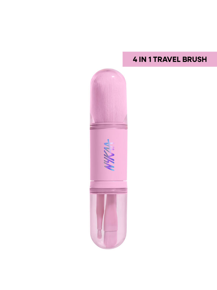Nykaa Tools 4-in-1 Travel Friendly Mini Brush Set - Eye & Face Brush Kit - Soft Bristles