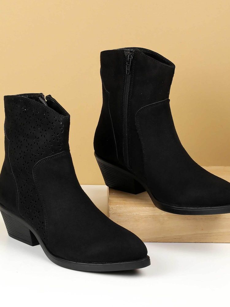 Mochi Women Black Casual Boots-picture-21