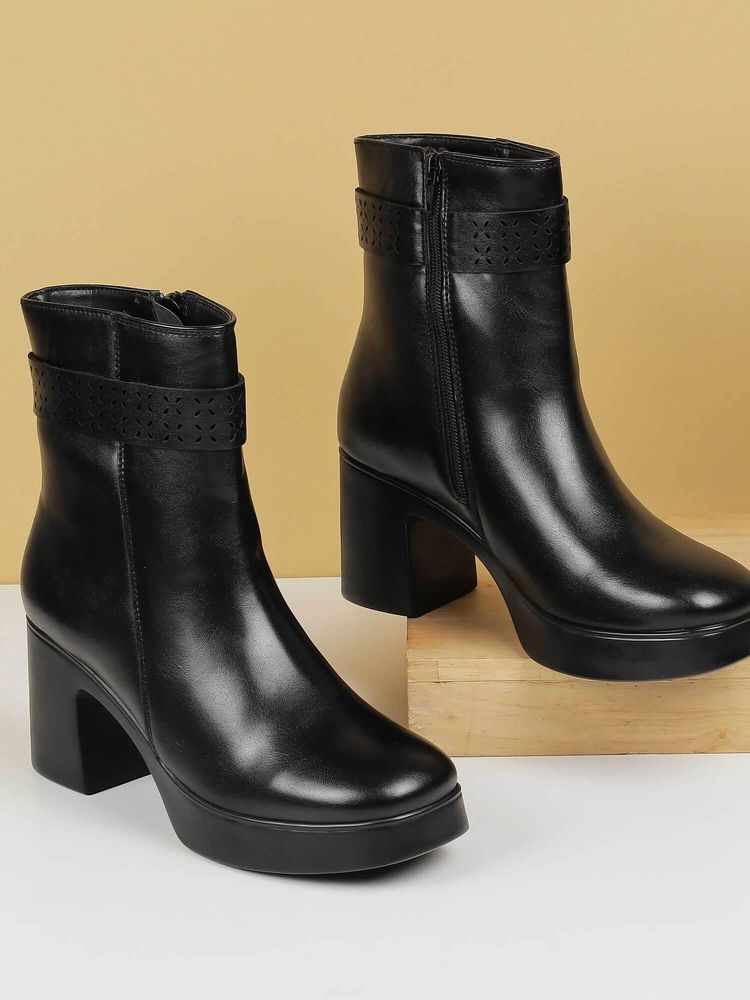 Mochi Women Black Boots-image-3