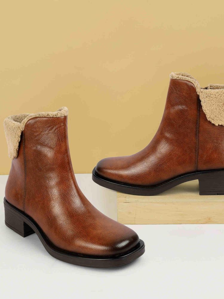 Mochi Women Tan Casual Boots-picture-12