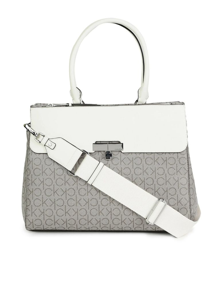 calvin klein fashion Calvin Klein Printed Grey Pu Handbag with Detachable Strap-picture-27