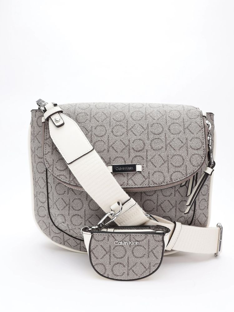 calvin klein fashion Calvin Klein Logo Grey Pvc Sling Bag with Pouch-picture-23
