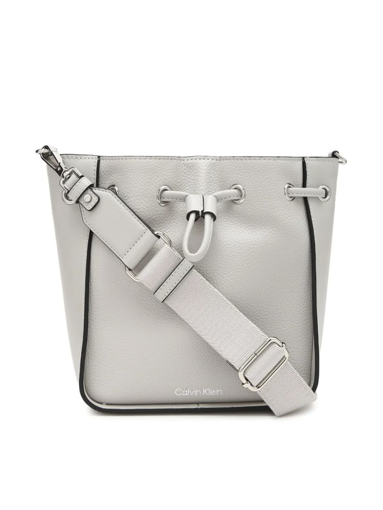 calvin klein fashion Calvin Klein Solid Grey Pvc Crossbody Bag-picture-17