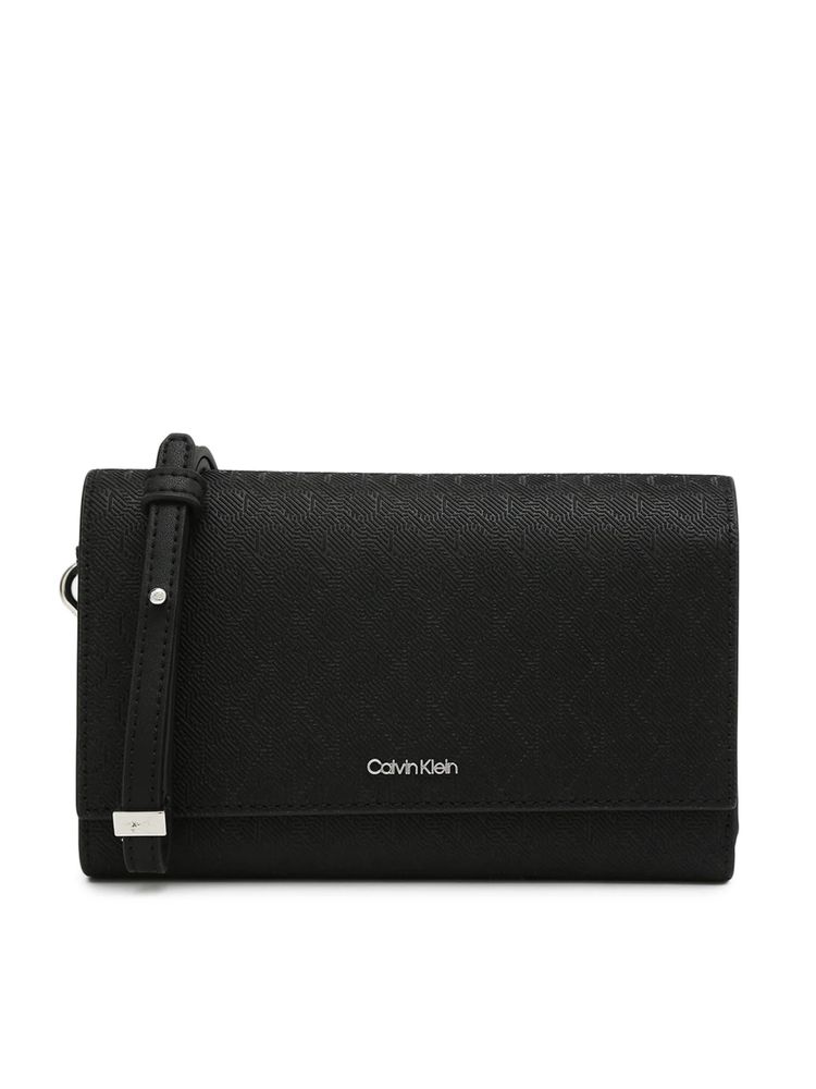 calvin klein fashion Calvin Klein Logo Black Polyester Bi-Fold Wallet with Detachable Strap-picture-26