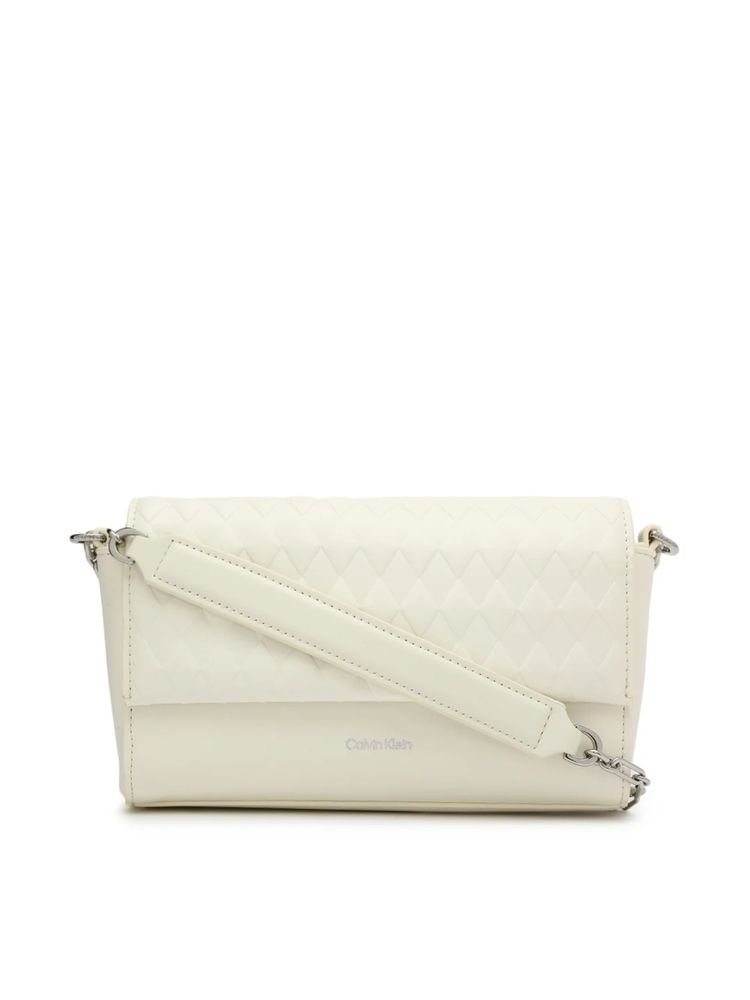 calvin klein fashion Calvin Klein Solid Off-White Pu Sling Bag-picture-39