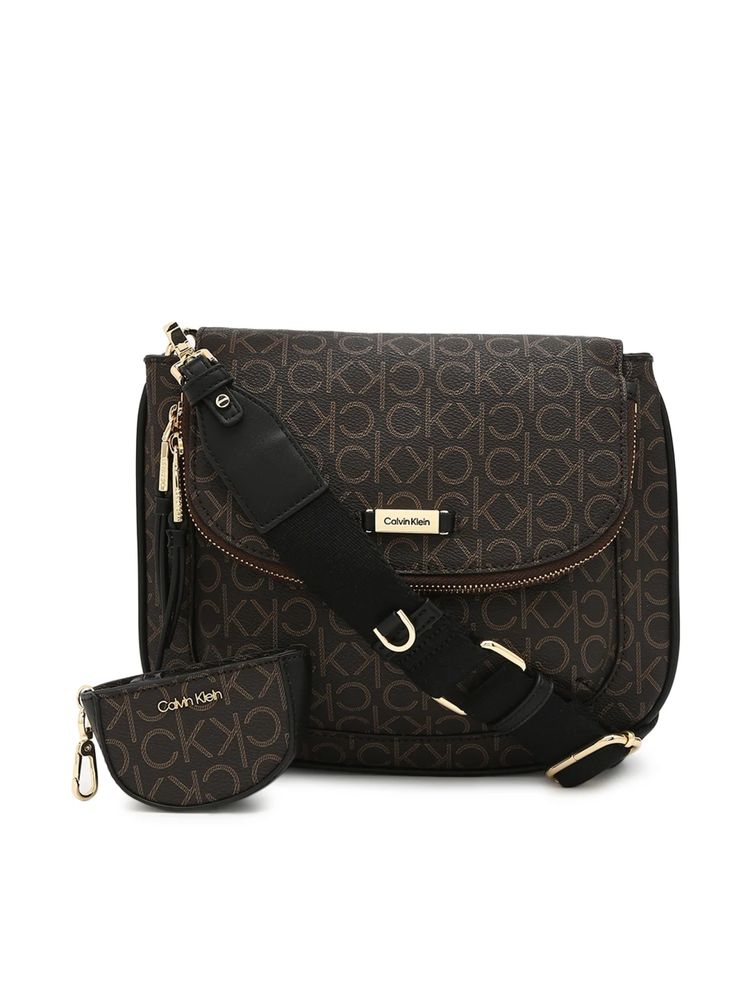 calvin klein fashion Calvin Klein Logo Brown Pvc Crossbody Bag with Pouch-picture-16