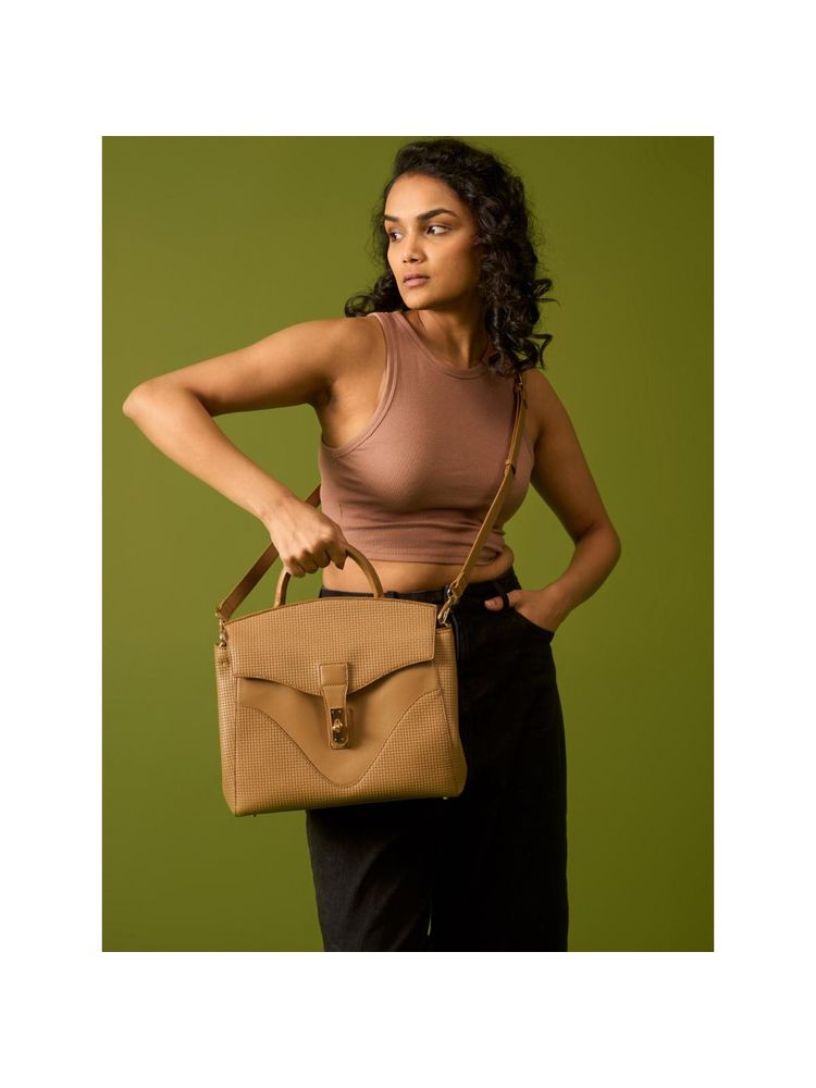 HIE Beige Iris Satchel Bag (M) (Set of 3)