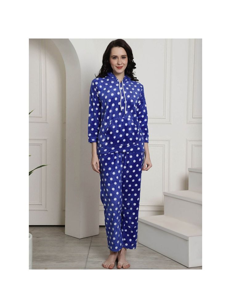 Secret Wish Blue Polka Dots Winter Night Suit (Set of 2)-picture-26