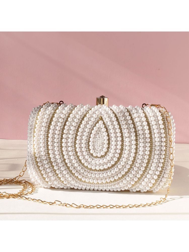 SWISNI Partywear Party Pearly Embellished Clutch Bag (S)-picture-38