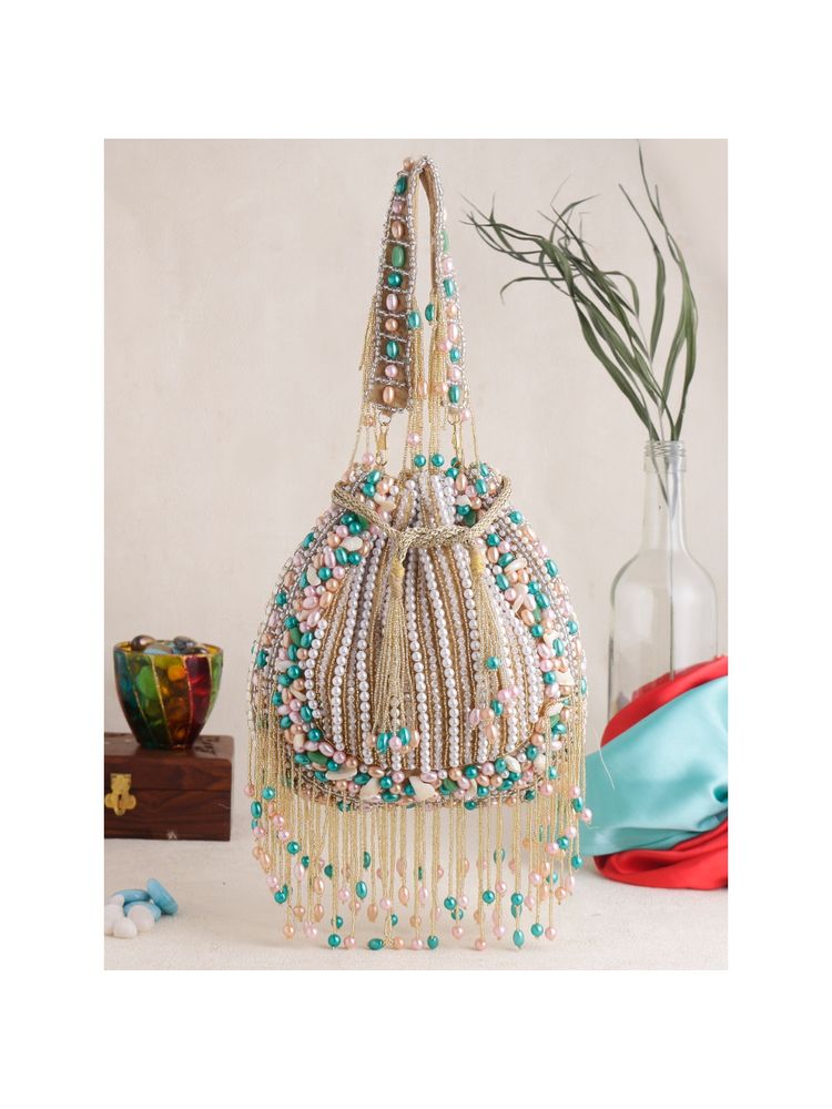 SWISNI Golden Multi Potli Bag (S)-picture-36