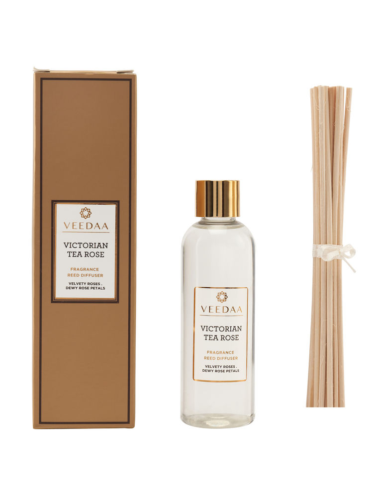 Veedaa Candles Victorian Tea Rose Diffuser Oil Refill & Reeds Set