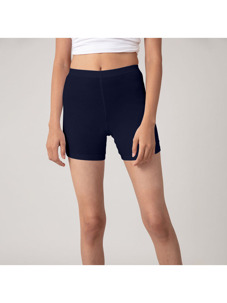Nykd by Nykaa Stretch Cotton Cycling Shorts - Peacoat Navy NYP083
