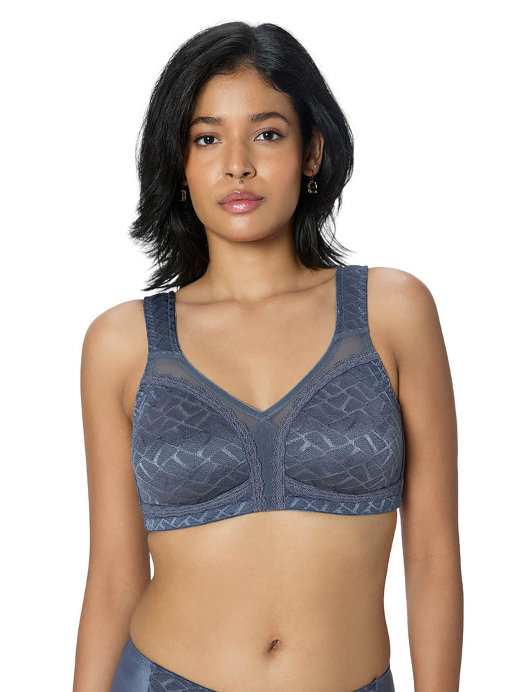 Triumph Blue Dazzling Curve Non-Wired Non-Padded Minimizer Bra-picture-26